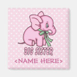 Elephant Toy Big Sister Refrigerator Magnets