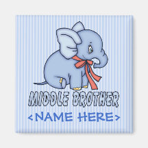 Elephant Toy Middle Brother Fridge Magnet