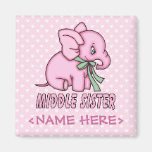 Elephant Toy Middle Sister Fridge Magnet