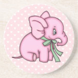 Elephant Toy Pink Beverage Coasters