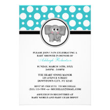 Elephant Turquoise Polka Dot Baby Shower
