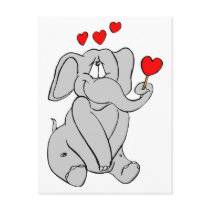 Elephant Valentine Postcard