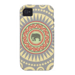 Éléphant Vinatge de damassé de StellaRoot de très  Coque Case-Mate iPhone 4