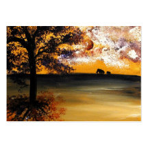 Elephant Walk ACEO Art Trading Cards Business Card Template