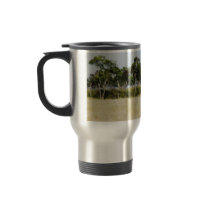 Elephant walking Masai Mara, Kenya travel mug