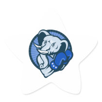 Elephant With Boxing Gloves Democrat Mascot Sticker