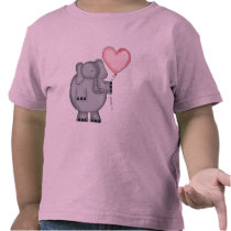 Elephant with Heart Balloon Tees
