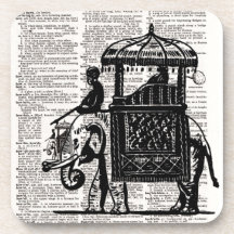 Elephant with Howdah Dictionary Art Coasters
