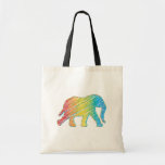 Elephant with Lines Canvas Bag