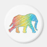 Elephant with Lines Fridge Magnet
