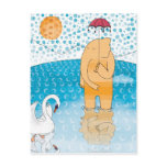 Elephant with umbrella postcards