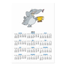 elephant with winner trophy cartoon business card templates