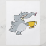 elephant with winner trophy cartoon full color flyer
