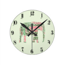 Elephant words cloud clocks