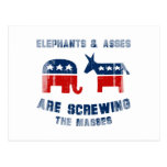 Elephants and Asses are screwing the masses - Fade Postcard