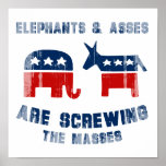 Elephants and Asses are screwing the masses - Fade Poster