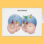 Elephants and Pigs Birthday Card. cards