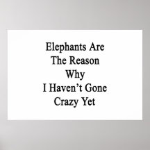 Elephants Are The Reason Why I Haven't Gone Crazy Posters