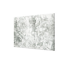 Elephants at War Gallery Wrapped Canvas