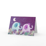 Elephants daisy chain - greeting card