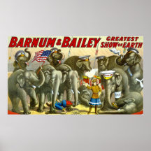Éléphants de cru de Barnum Bailey Affiches
