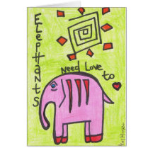 Elephants need love too Greeting Card