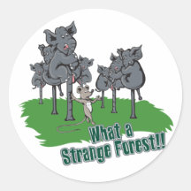 elephants scared of mouse funny forest vector cart round sticker