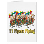 eleven pipers piping  11th day of christmas cards