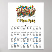 eleven pipers piping  11th day of christmas poster
