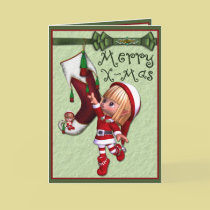 Elf and Christmas Stocking cards