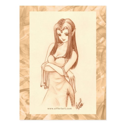 Elf (anime style) postcard