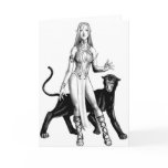 elf girl with panther cards