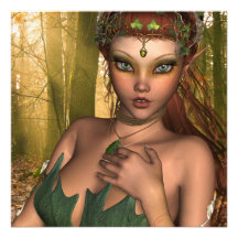 Elf in Woods Invitations