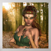 Elf in Woods Poster
