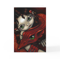 "Elf Maiden and Her Dragon" Greeting Card