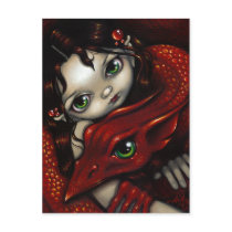 "Elf Maiden and Her Dragon" Postcard
