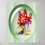 ELF, MUSHROOMS & STRIPES by SHARON SHARPE Posters