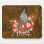 Elf Sitting on Red Flowers Design 1 Mouse Pads