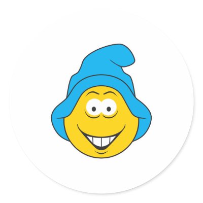 Elf Smiley Face Sticker by doonidesigns