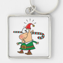 elfe drôle de père Noël avec du sucre de canne par Porte-clefs
