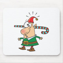elfe drôle de père Noël avec du sucre de canne par Tapis De Souris