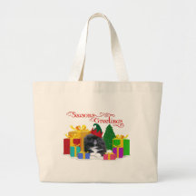 Elfin Pekingese Puppy Christmas Bags