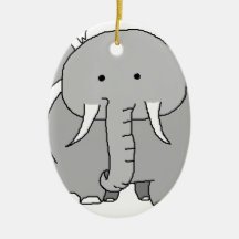 Eli the Elephant Christmas Ornament