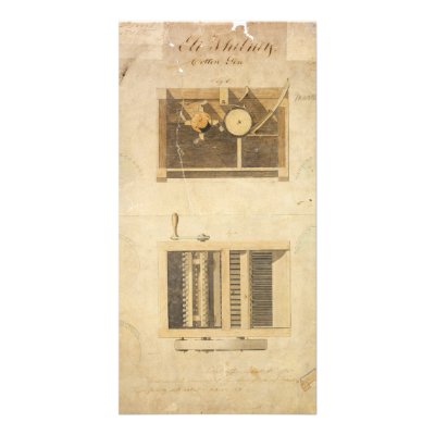 Eli Whitney's Patent for the Cotton Gin in 1794 Personalized Photo Card by famousdocuments