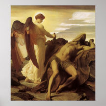 Elijah in Wilderness by Leighton, Victorian Art Print