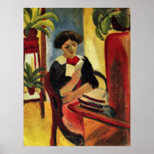 Elisabeth at her desk [2] by August Macke Posters