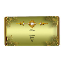 Elite Avocado Green Gold Engagement Anniversary Personalized Shipping Labels