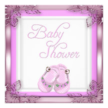 Elite Baby Shower Baby Girl Pink Elite Custom Announcements
