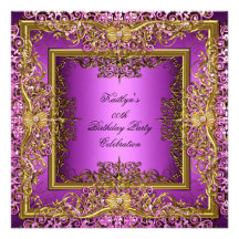 Elite Elegant Pink Gold on Gold Birthday Party Personalized Invitations