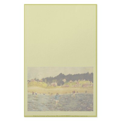 Elizabeth at the Beach Stationery Paper by dlmtleArt